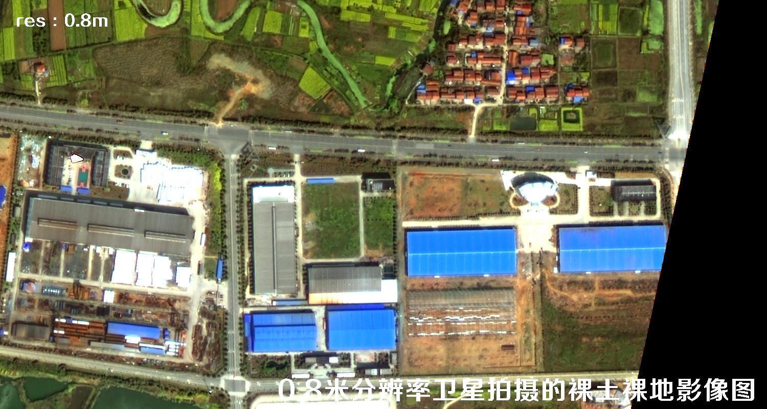 国产0.8米分辨率高分二号卫星拍摄的城市裸土裸地影像图片