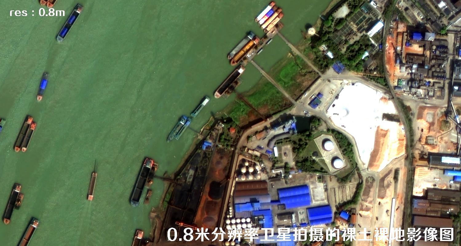 国产0.8米分辨率高分二号卫星拍摄的城市裸土裸地影像图片