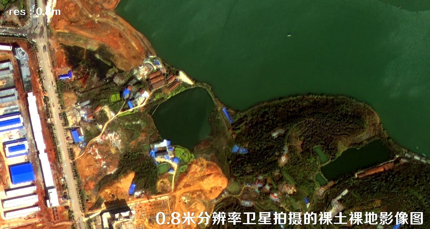 国产0.8米分辨率高分二号卫星拍摄的城市裸土裸地影像图片