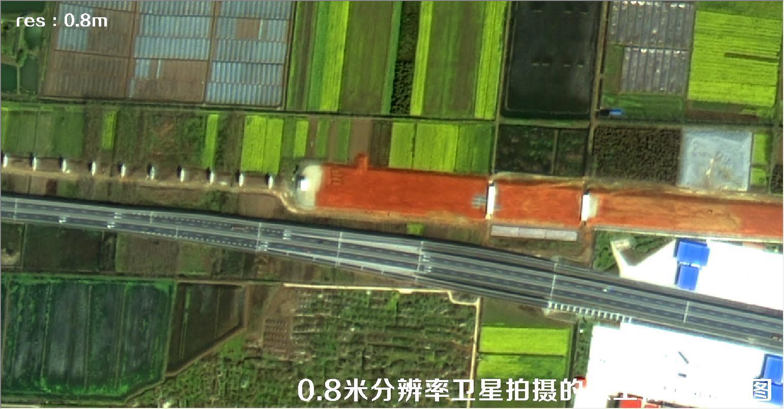 国产0.8米分辨率高分二号卫星拍摄的城市裸土裸地影像图片