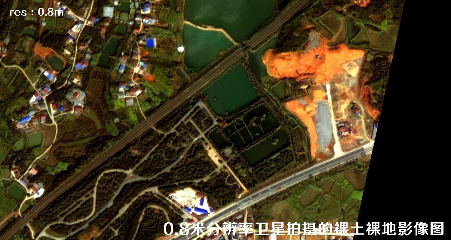 国产0.8米分辨率高分二号卫星拍摄的城市裸土裸地影像图片