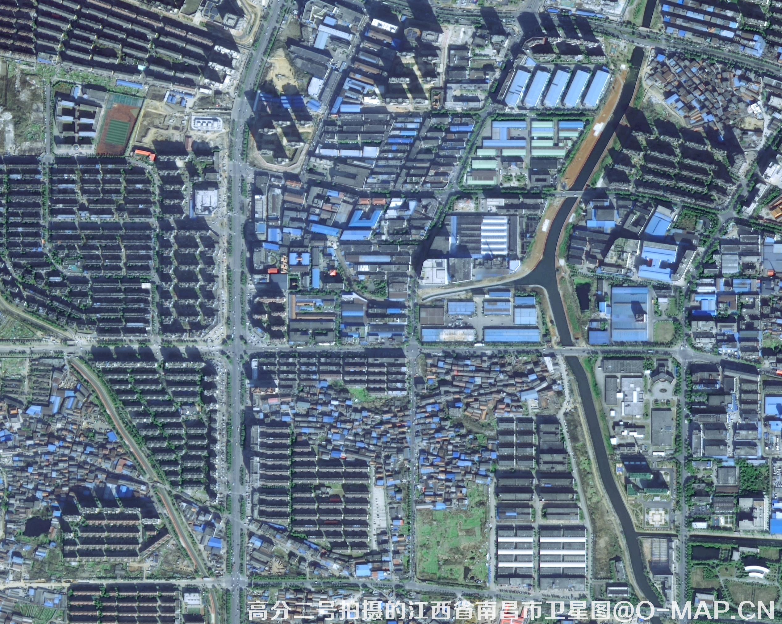 高分二号拍摄的江西省南昌市卫星图