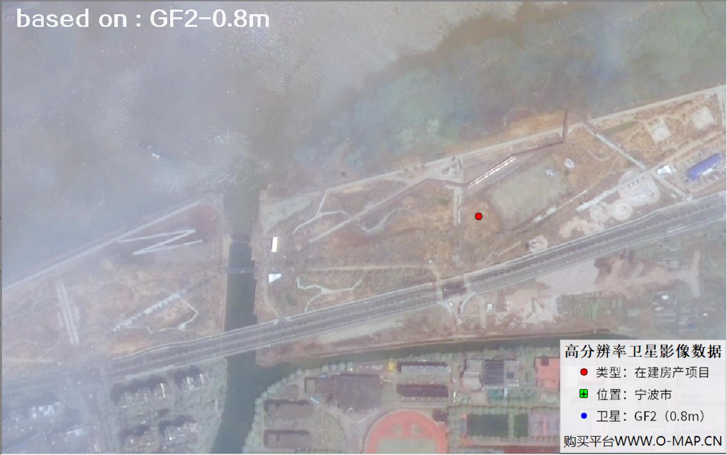 GF2卫星拍摄的宁波市在建房地产项目卫星图