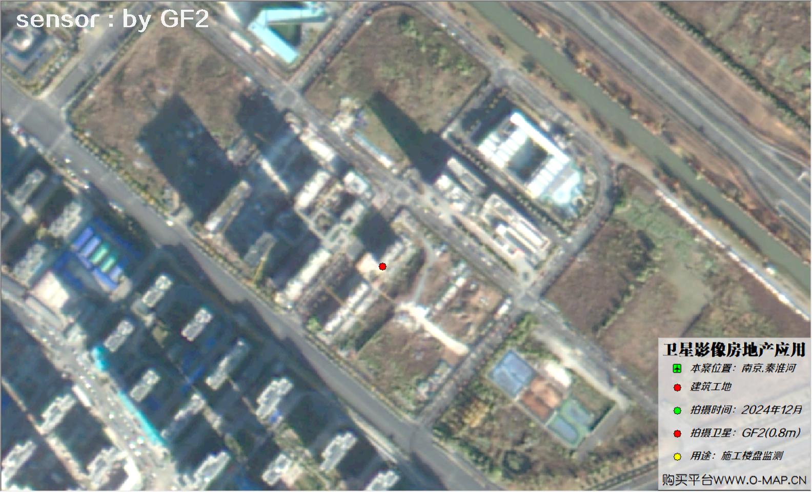0.8米GF2卫星2024年拍摄的南京市在建楼盘卫星图像