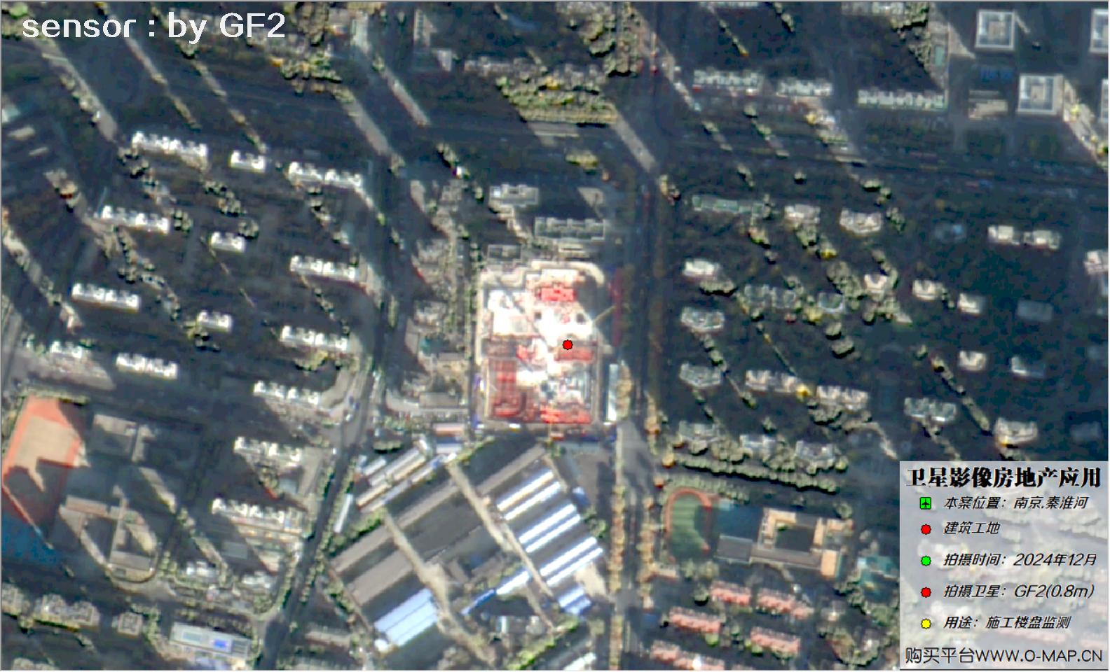 0.8米GF2卫星2024年拍摄的南京市在建楼盘卫星图像