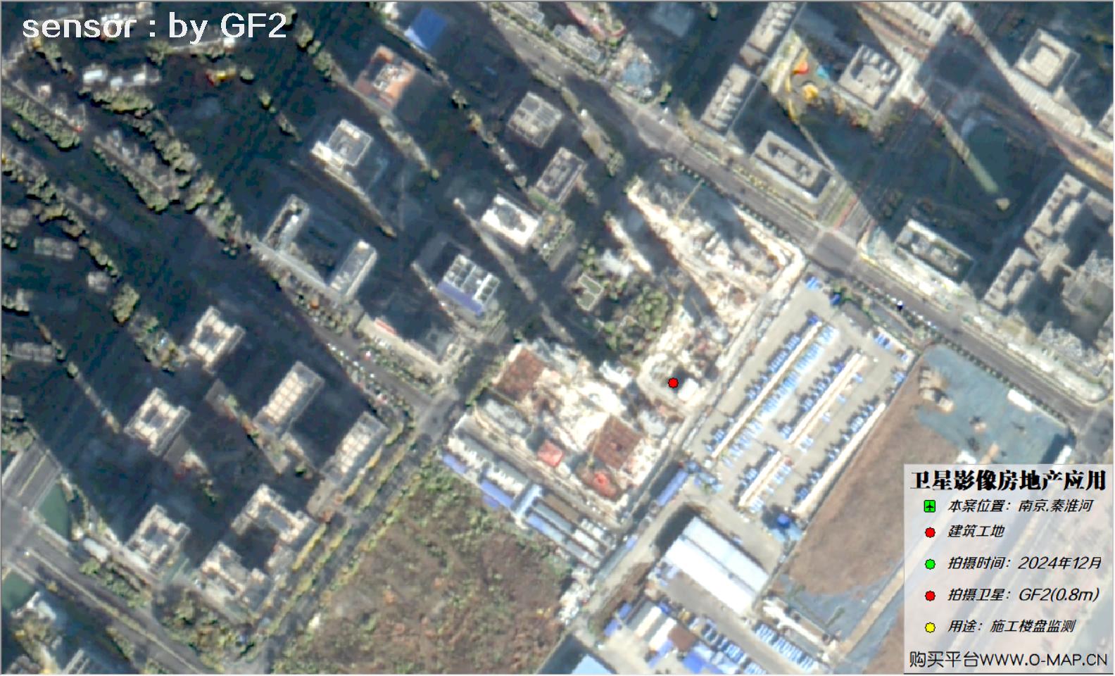 0.8米GF2卫星2024年拍摄的南京市在建楼盘卫星图像