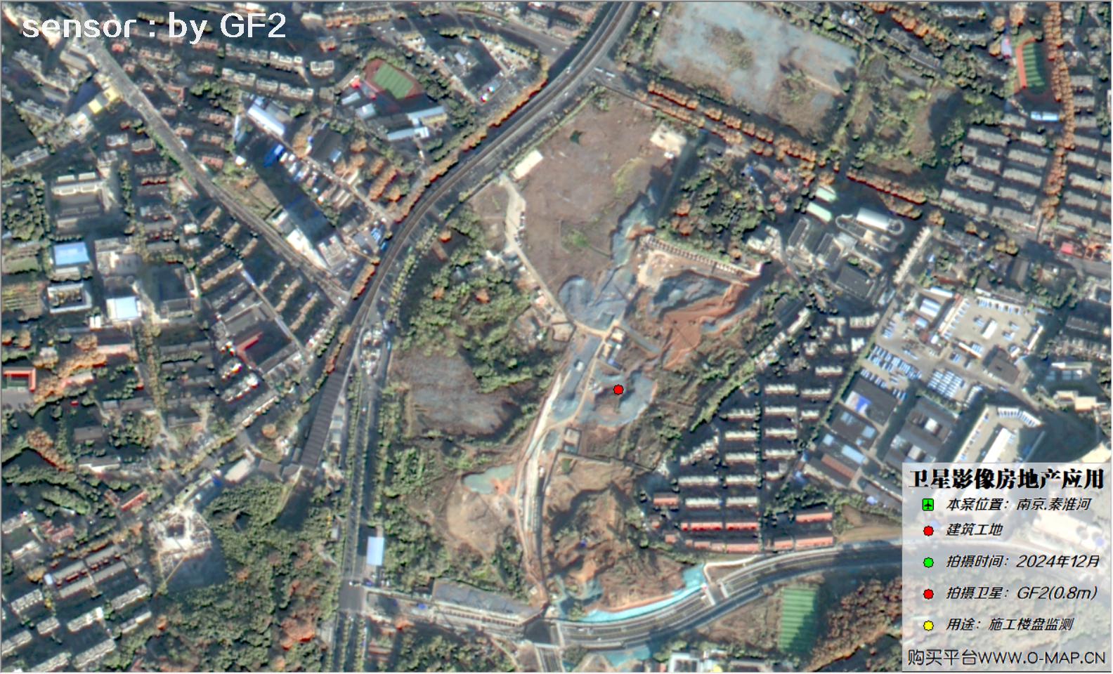 0.8米GF2卫星2024年拍摄的南京市在建楼盘卫星图像