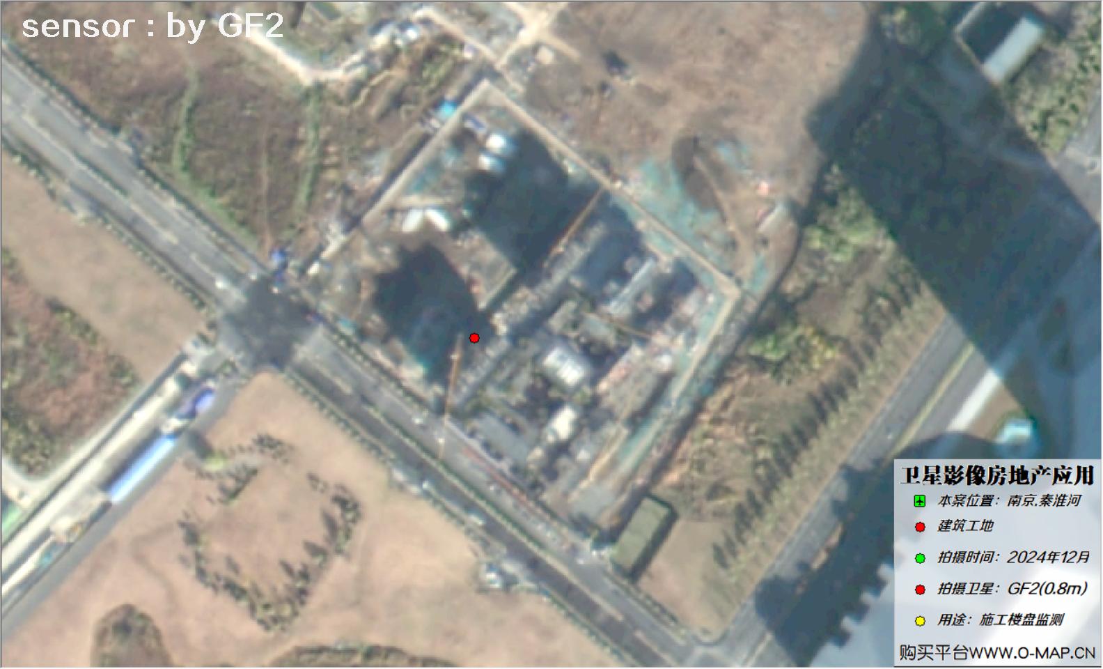0.8米GF2卫星2024年拍摄的南京市在建楼盘卫星图像
