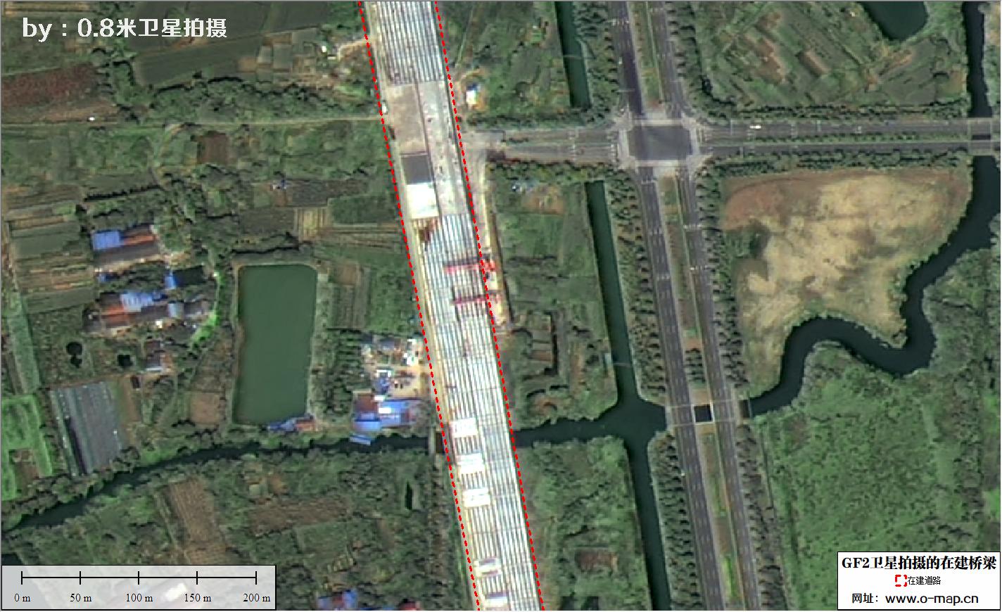 GF2卫星拍摄的正在施工修建的道路