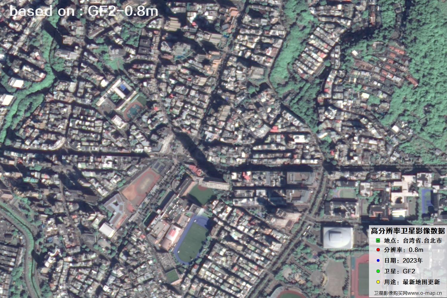 中国台北市2023年GF2卫星图像