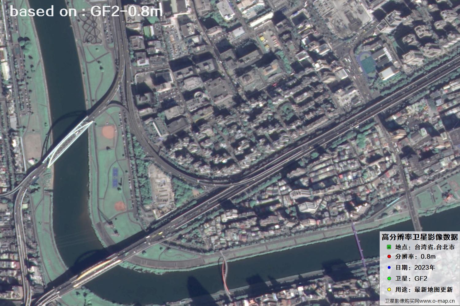 中国台北市2023年GF2卫星图像