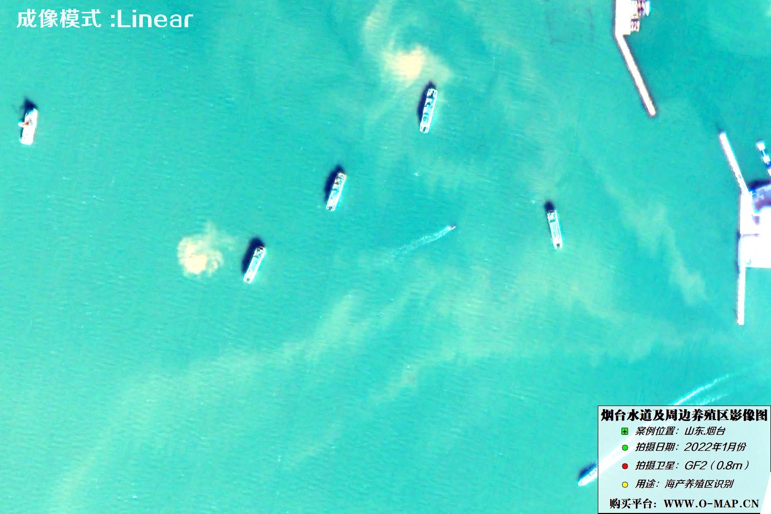 烟台海产养殖区GF2卫星图像Linear显示模式图片
