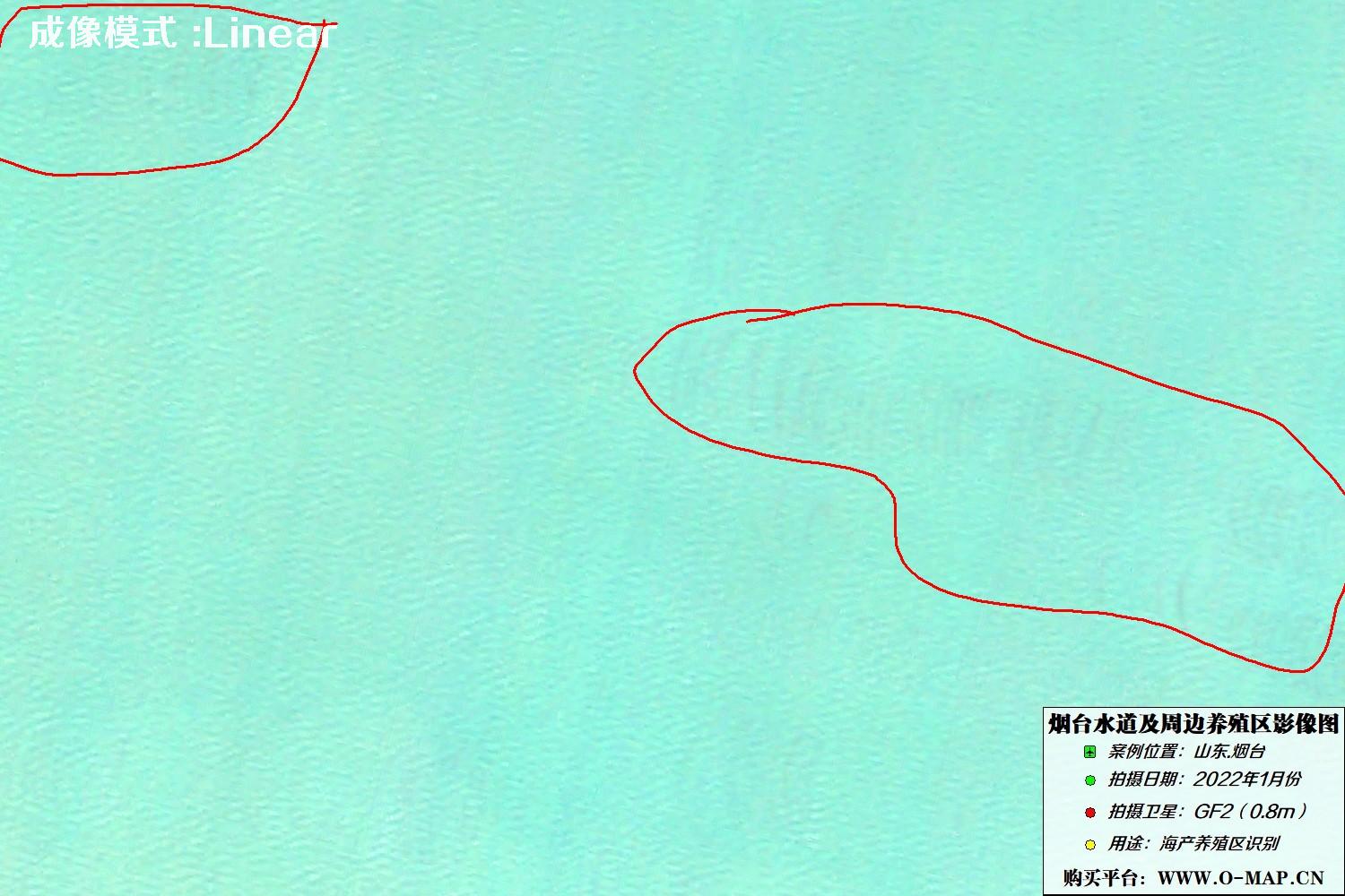 烟台海产养殖区GF2卫星图像Linear显示模式图片