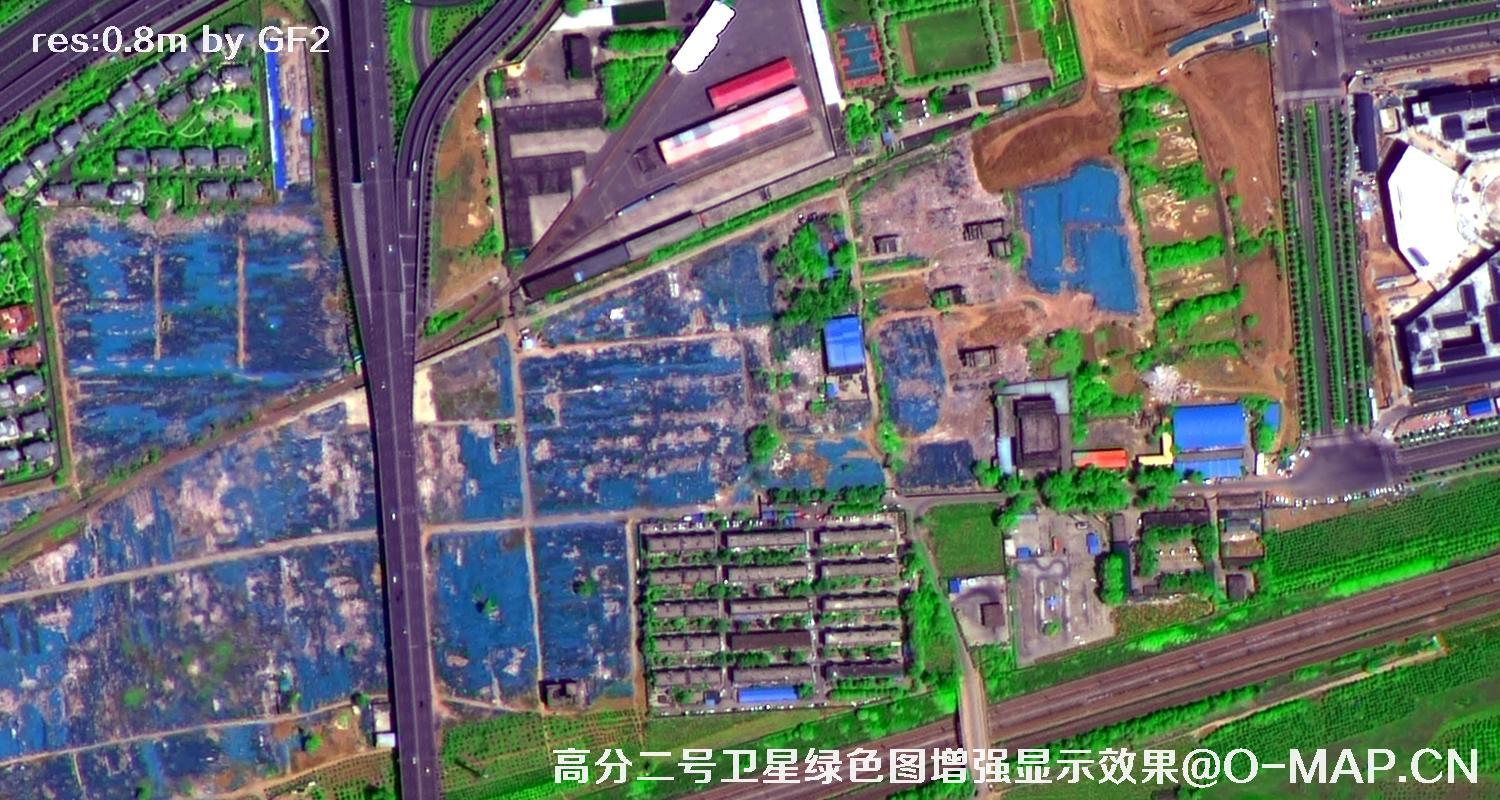 高分二号卫星图像绿色增强现实效果