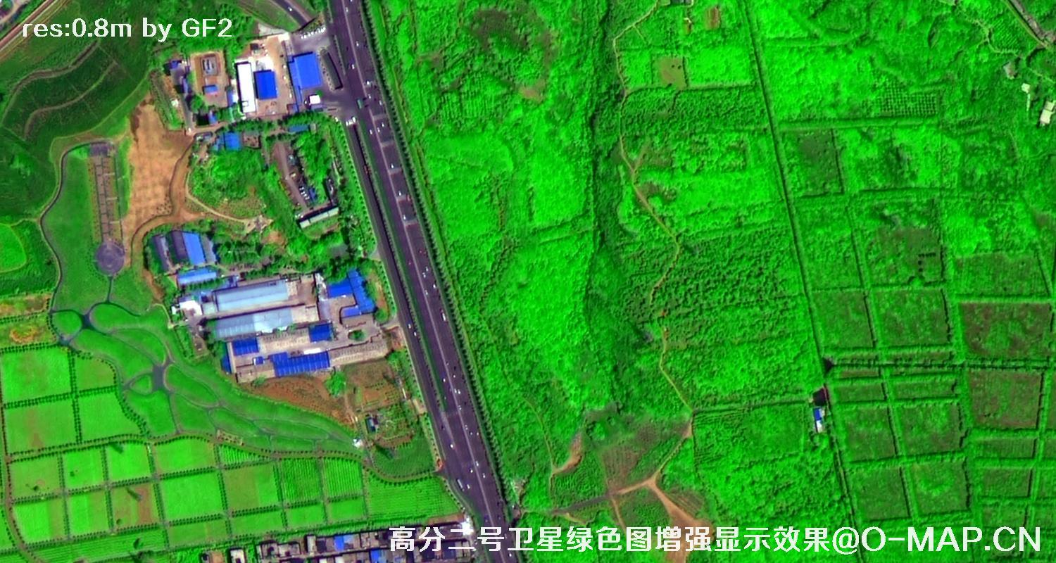 0.8米GF2卫星拍摄的地图图片