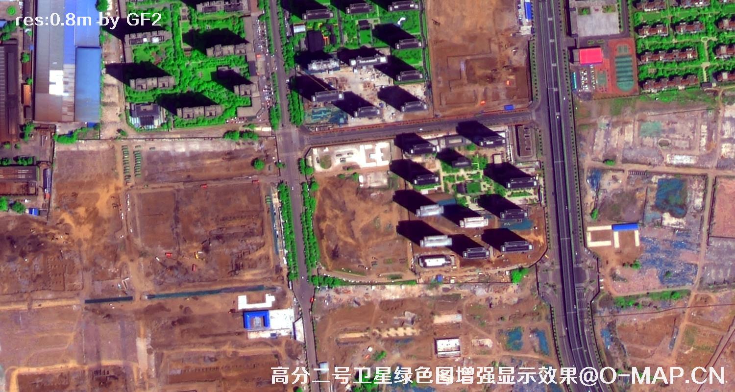 高分二号卫星图像绿色增强现实效果