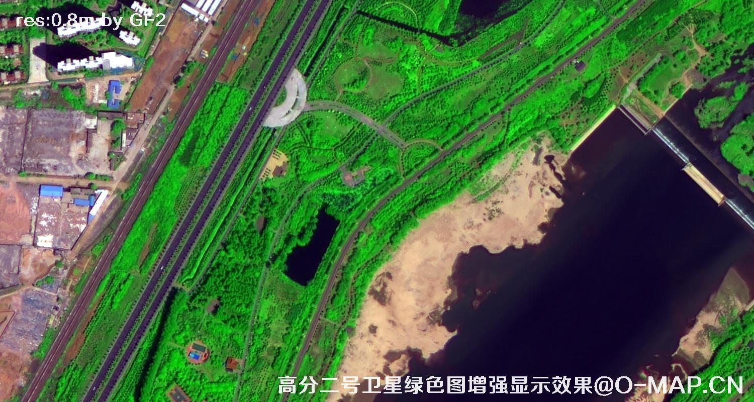 高分二号卫星图像绿色增强现实效果