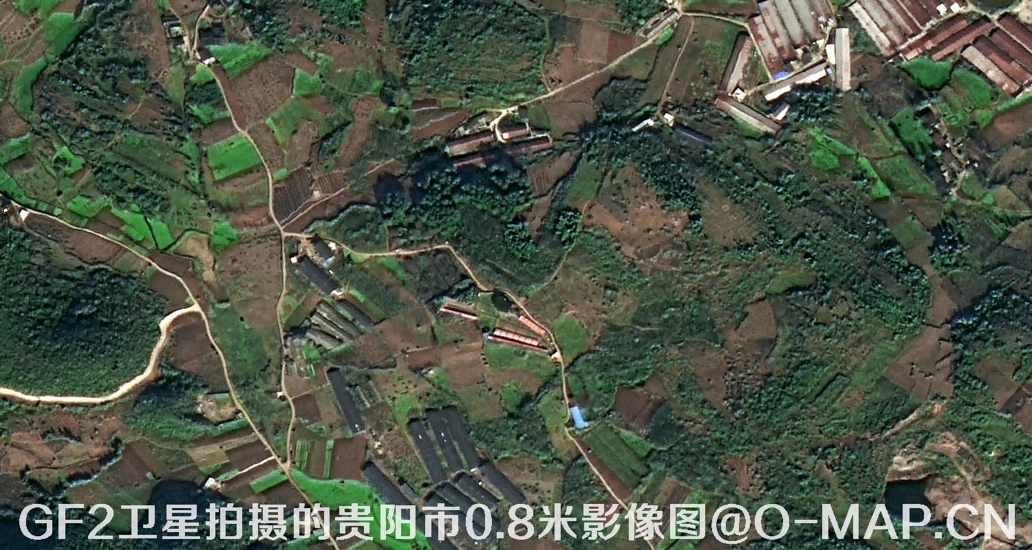 高分二号卫星拍摄的贵阳市0.8米分辨率影像图