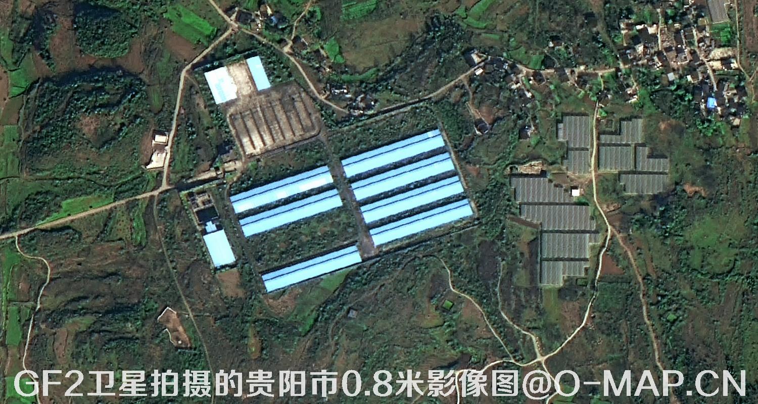 高分二号卫星拍摄的贵阳市0.8米分辨率影像图