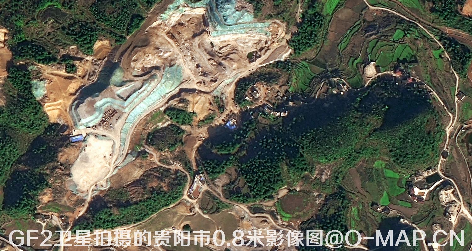 高分二号卫星拍摄的贵阳市0.8米分辨率影像图