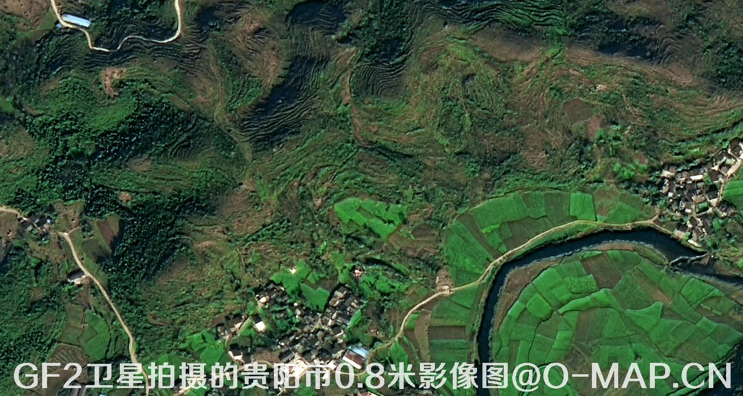 高分二号卫星拍摄的贵阳市0.8米分辨率影像图