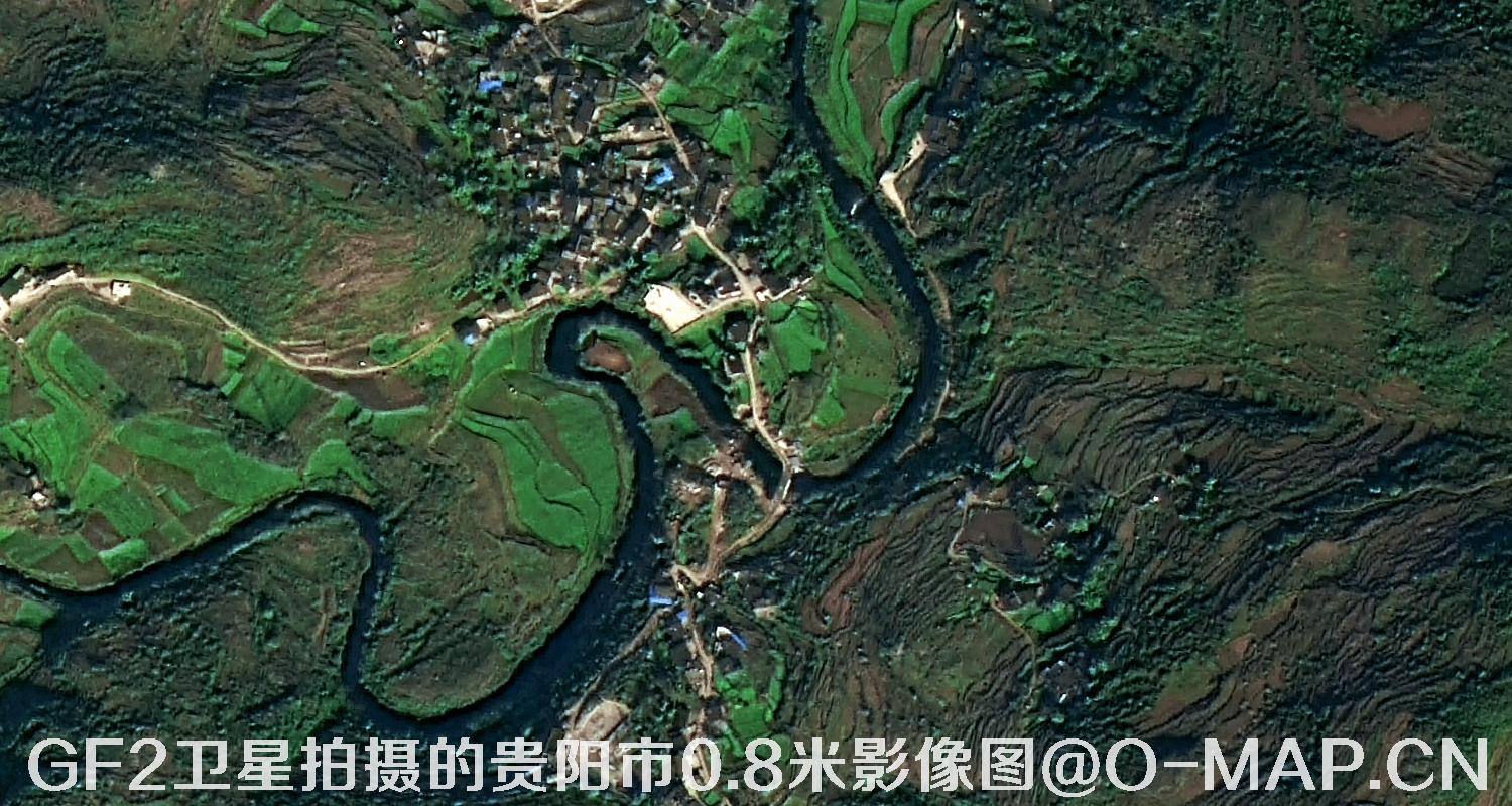 高分二号卫星拍摄的贵阳市0.8米分辨率影像图