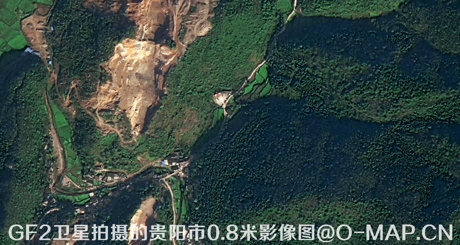 高分二号卫星拍摄的贵阳市0.8米分辨率影像图