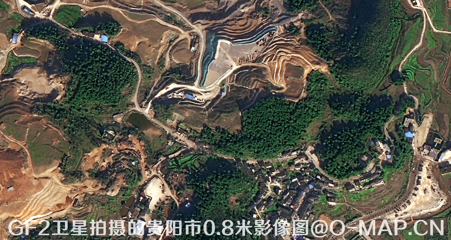 高分二号卫星拍摄的贵阳市0.8米分辨率影像图