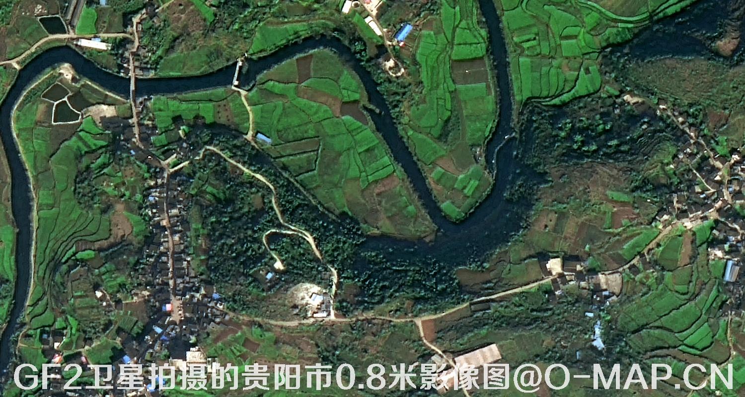 高分二号卫星拍摄的贵阳市0.8米分辨率影像图