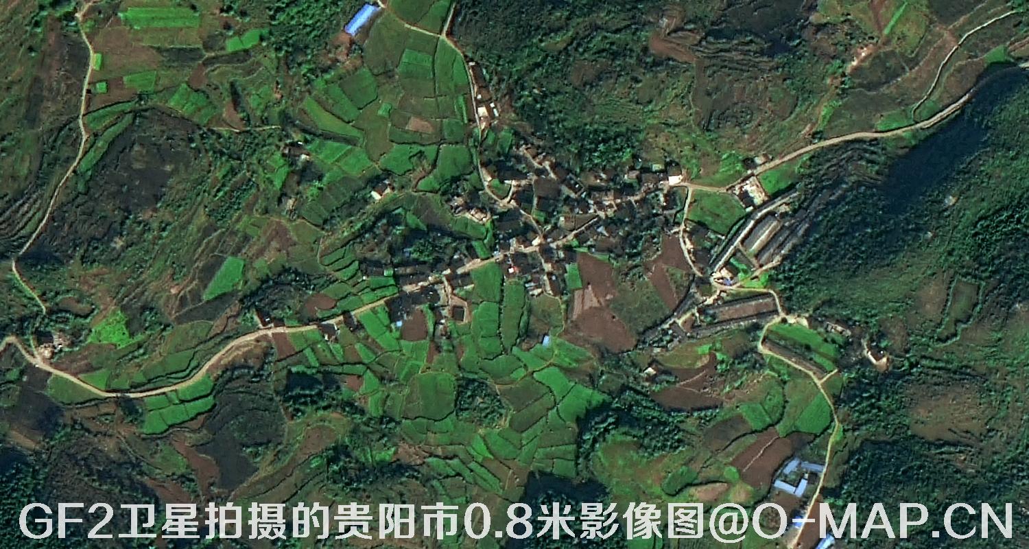 高分二号卫星拍摄的贵阳市0.8米分辨率影像图