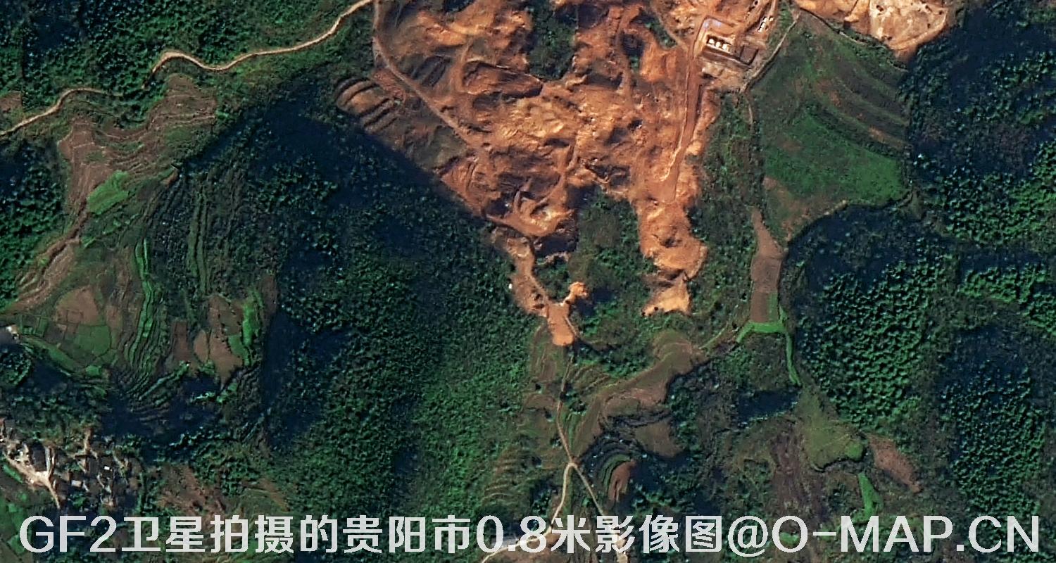 高分二号卫星拍摄的贵阳市0.8米分辨率影像图