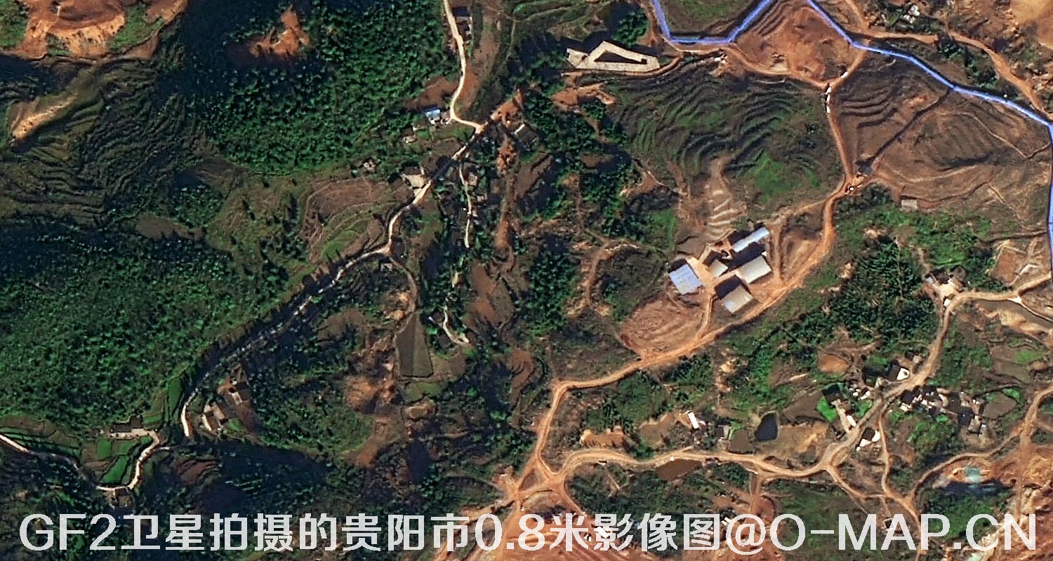 高分二号卫星拍摄的贵阳市0.8米分辨率影像图