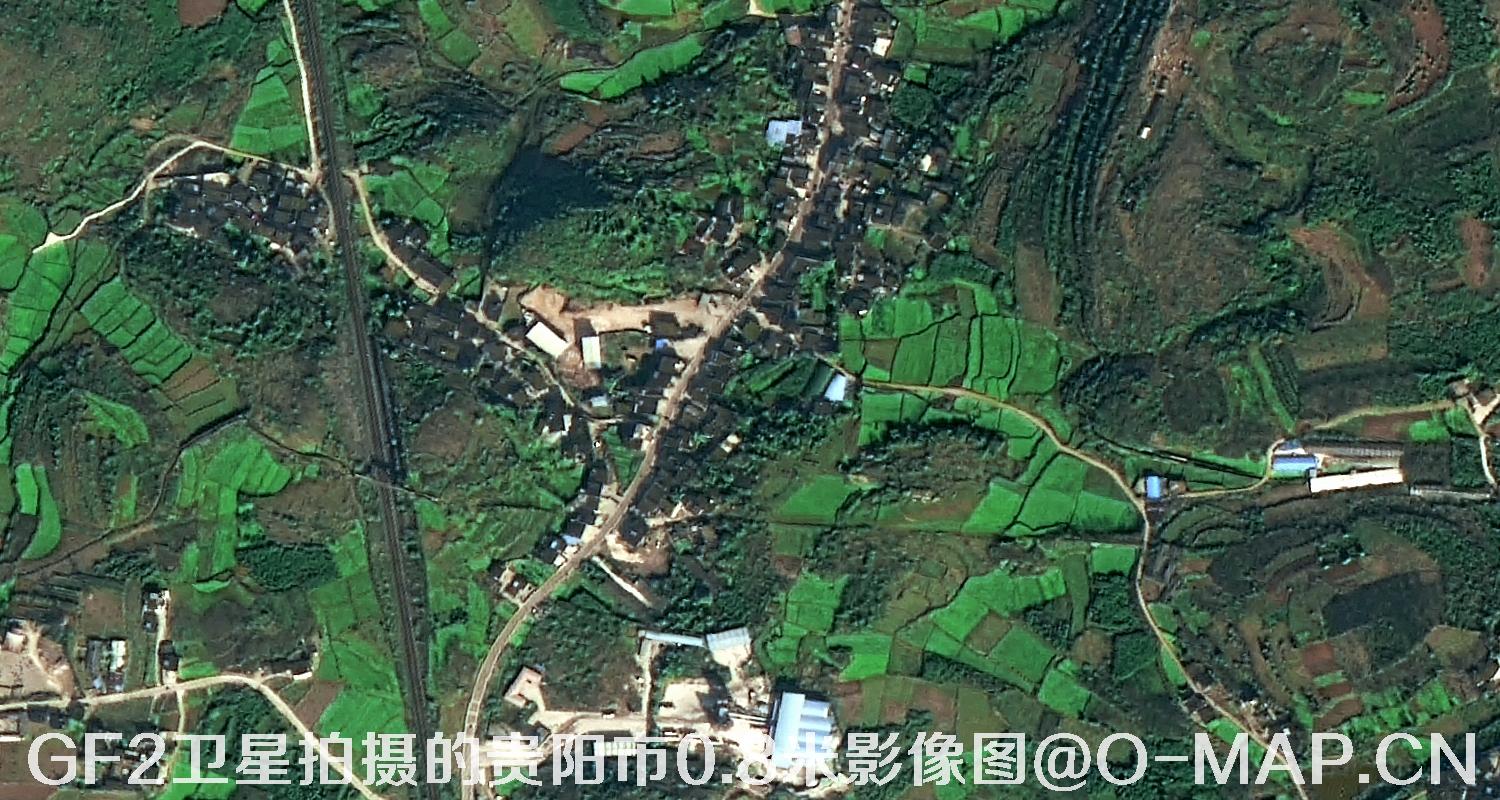 高分二号卫星拍摄的贵阳市0.8米分辨率影像图