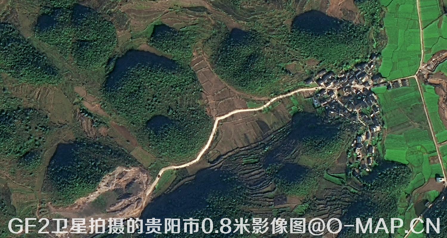 高分二号卫星拍摄的贵阳市0.8米分辨率影像图