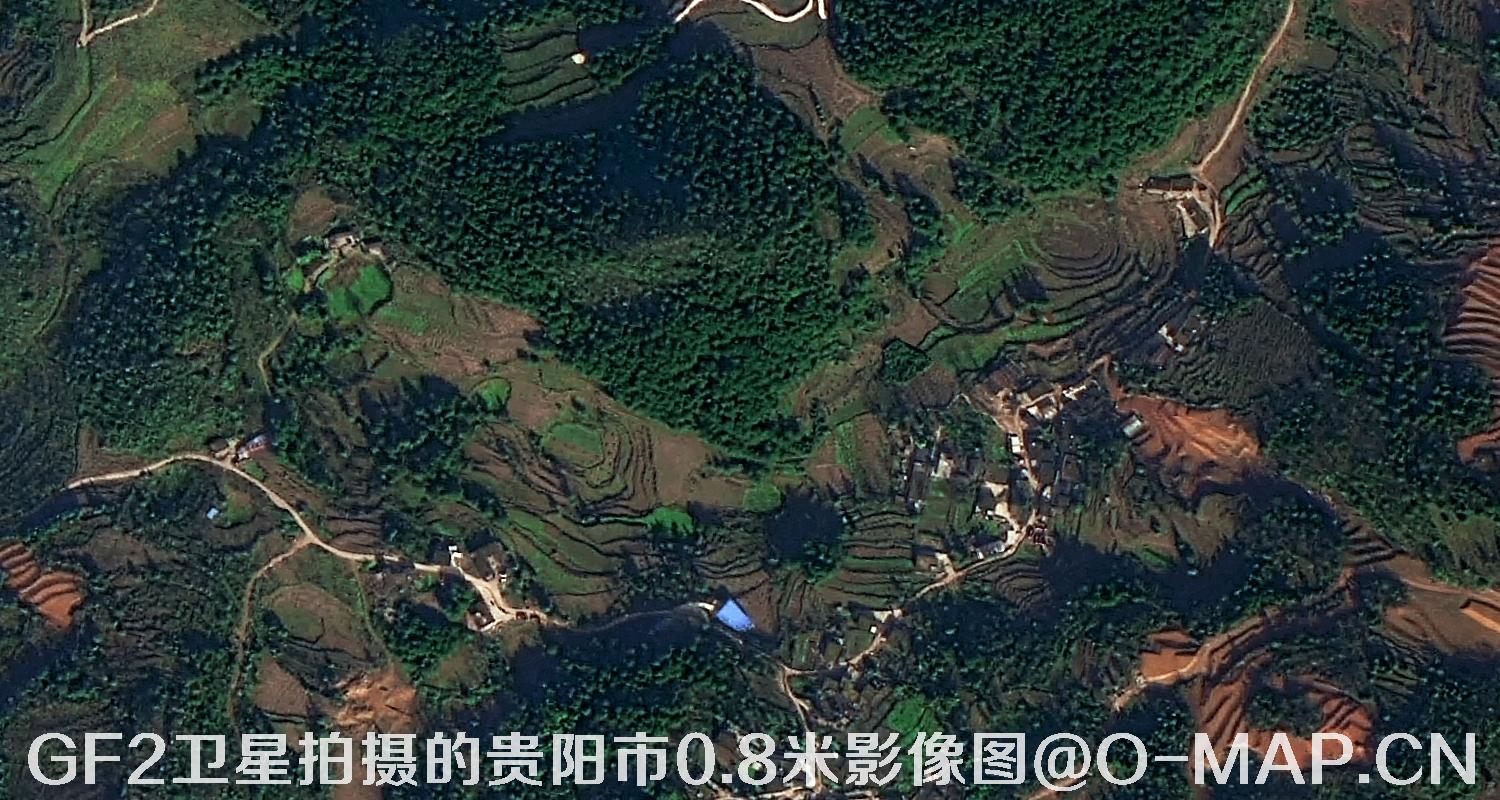 高分二号卫星拍摄的贵阳市0.8米分辨率影像图
