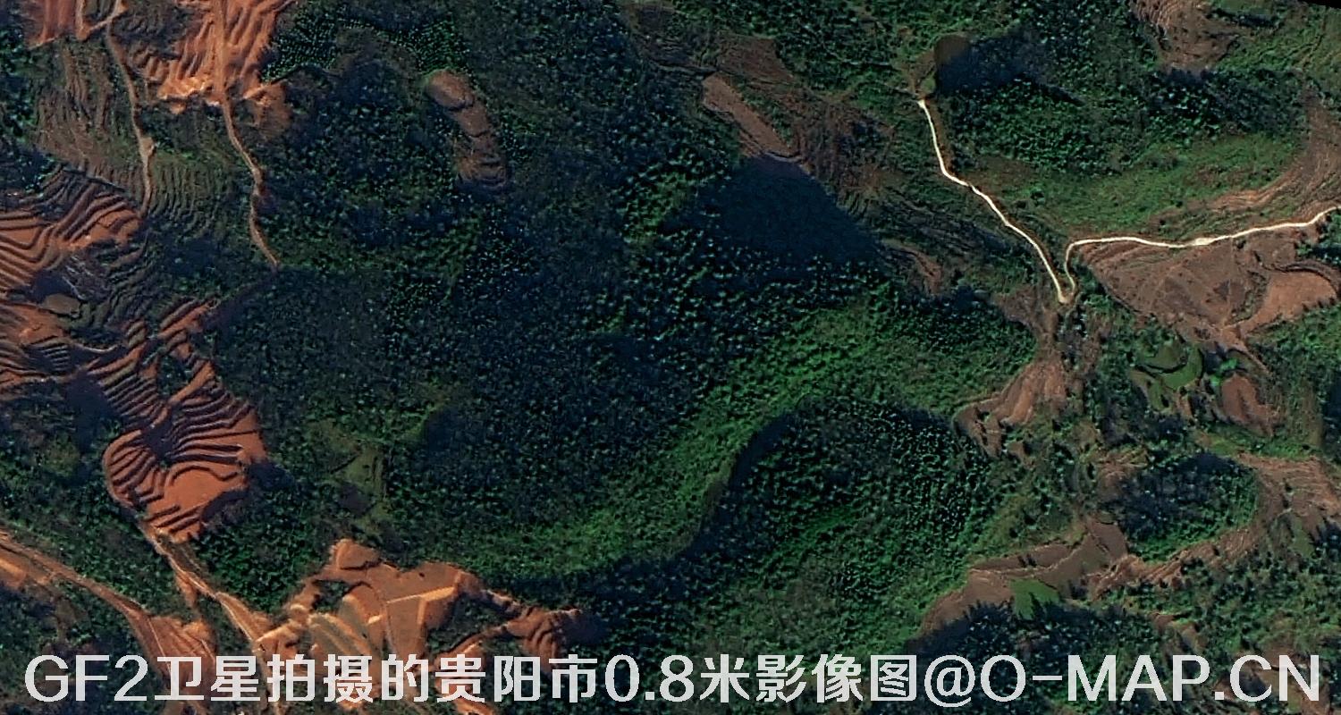 高分二号卫星拍摄的贵阳市0.8米分辨率影像图