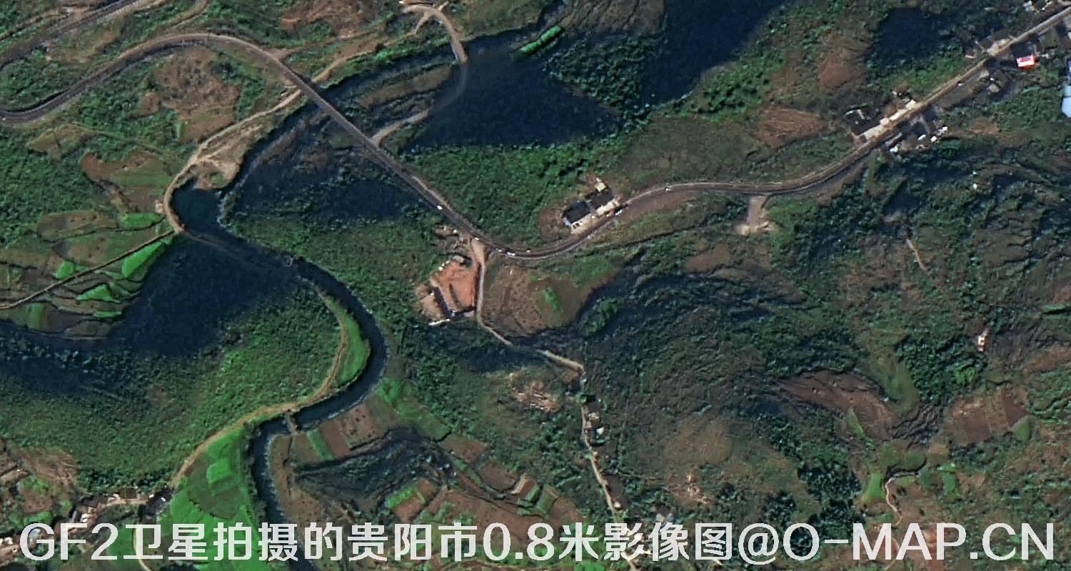 高分二号卫星拍摄的贵阳市0.8米分辨率影像图