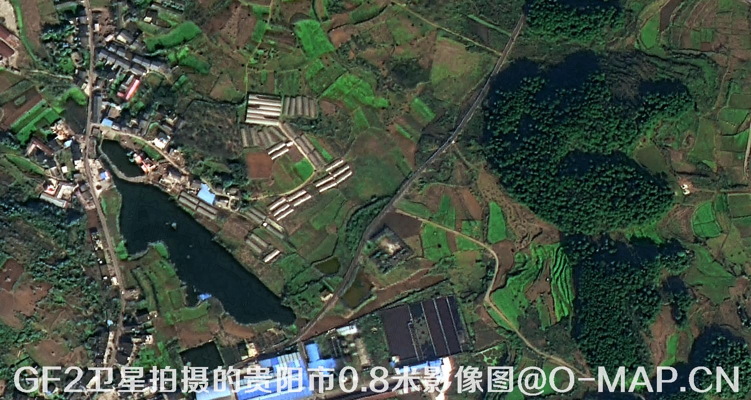 高分二号卫星拍摄的贵阳市0.8米分辨率影像图