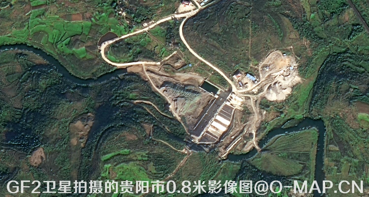高分二号卫星拍摄的贵阳市0.8米分辨率影像图