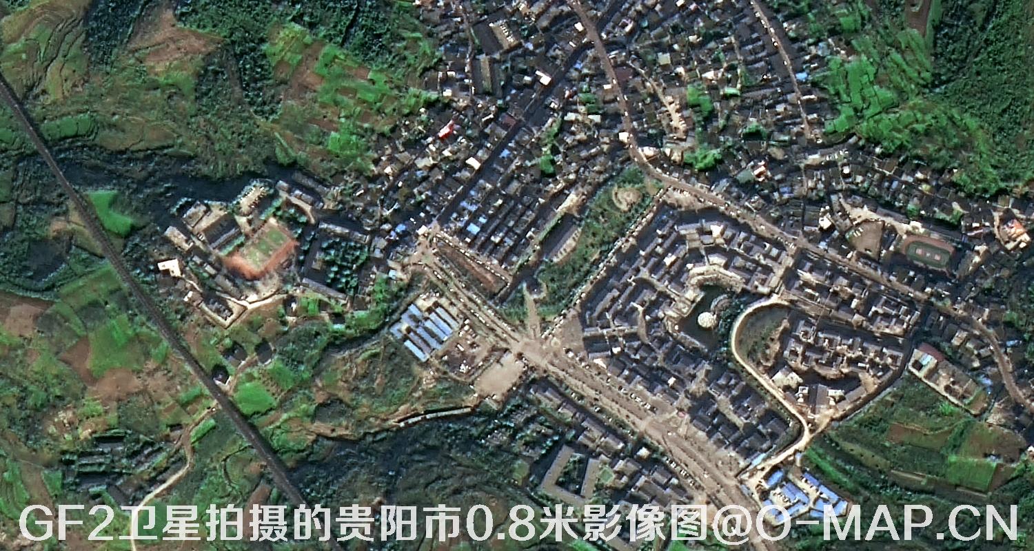 高分二号卫星拍摄的贵阳市0.8米分辨率影像图