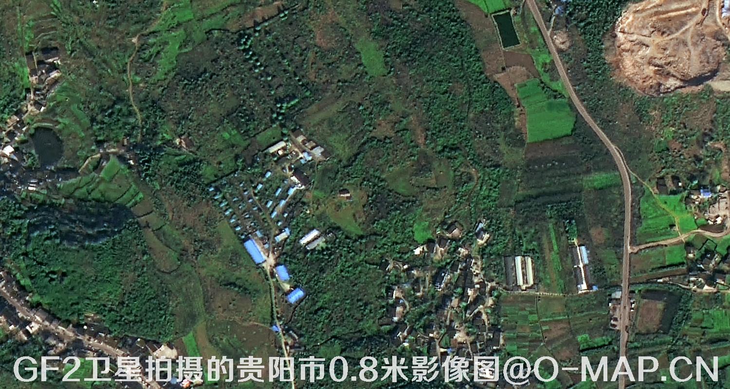 高分二号卫星拍摄的贵阳市0.8米分辨率影像图