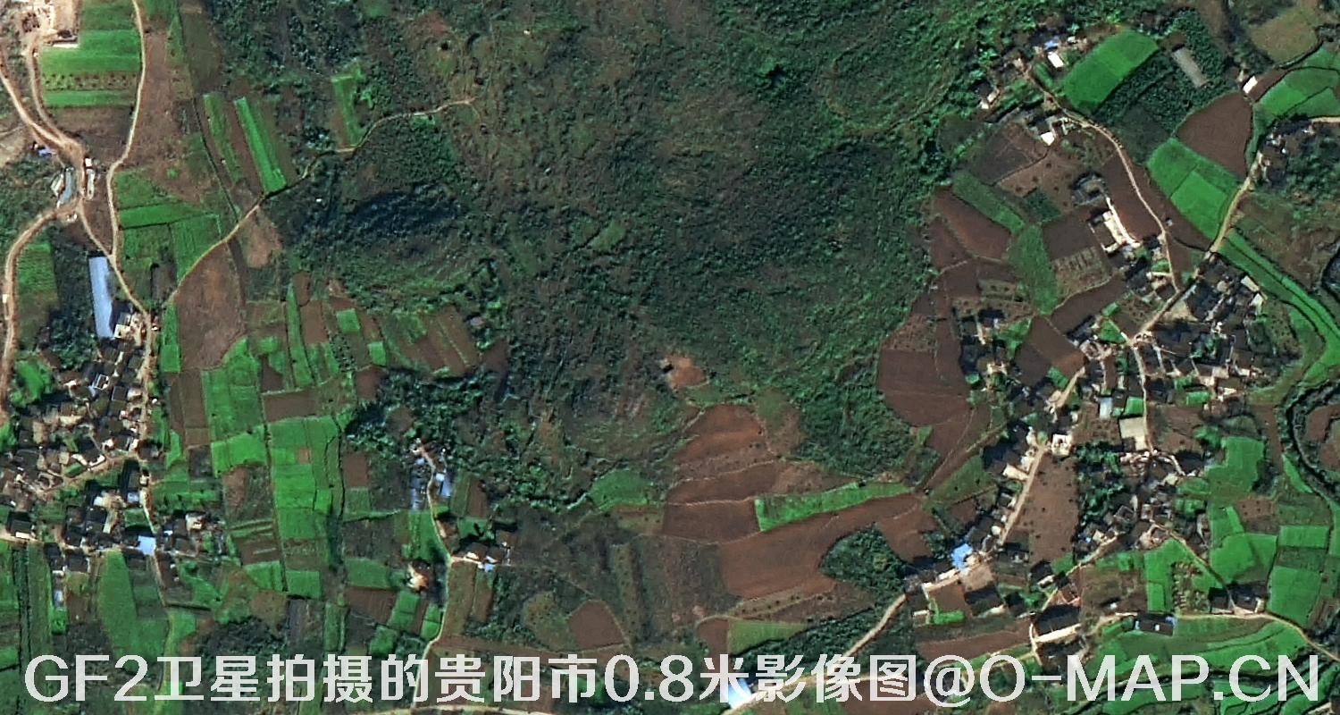 高分二号卫星拍摄的贵阳市0.8米分辨率影像图
