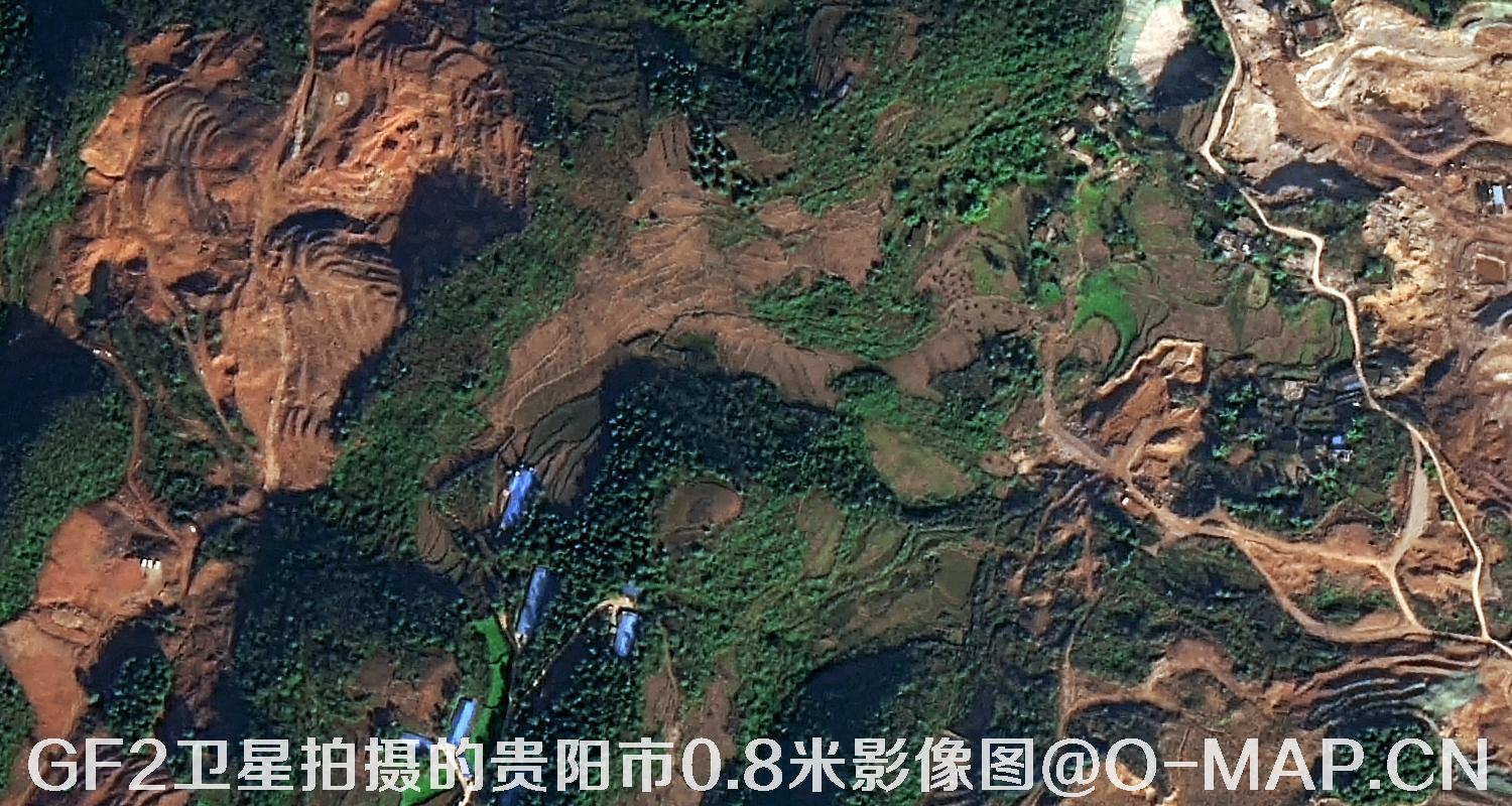 高分二号卫星拍摄的贵阳市0.8米分辨率影像图
