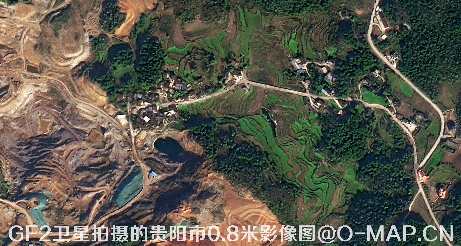 高分二号卫星拍摄的贵阳市0.8米分辨率影像图