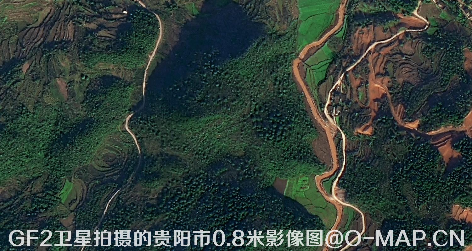 高分二号卫星拍摄的贵阳市0.8米分辨率影像图