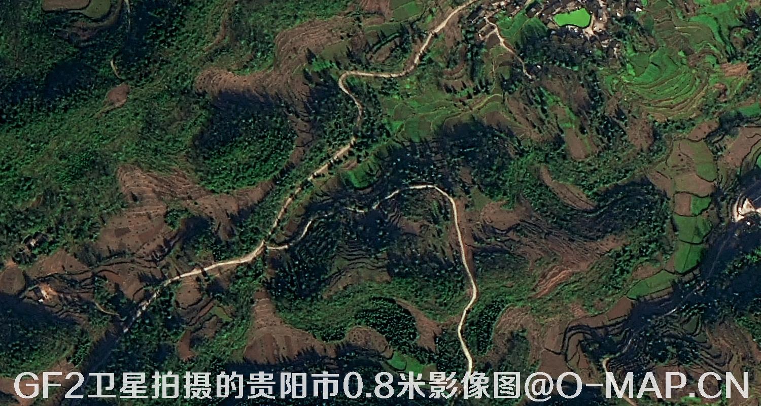 高分二号卫星拍摄的贵阳市0.8米分辨率影像图
