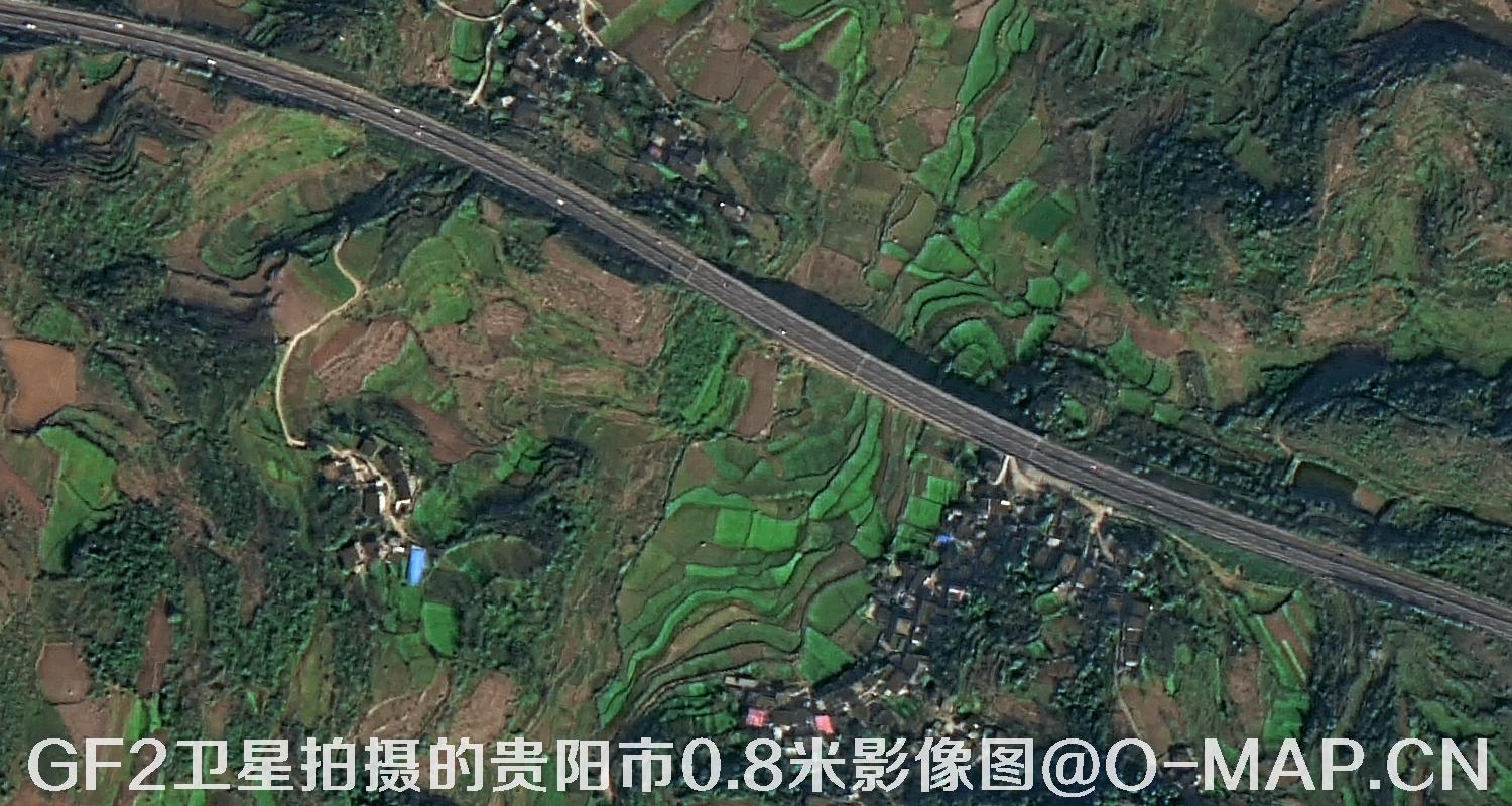 高分二号卫星拍摄的贵阳市0.8米分辨率影像图