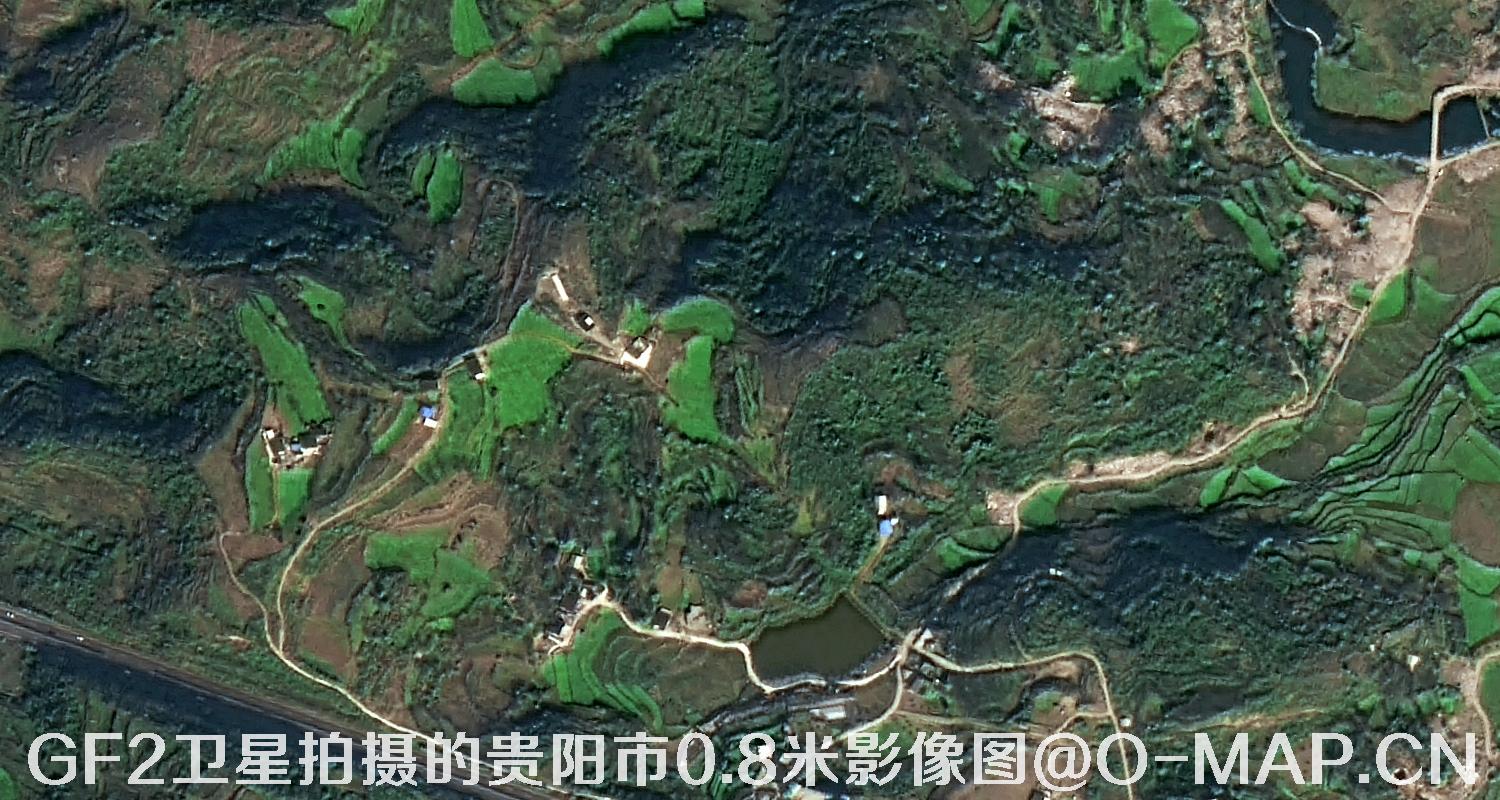 高分二号卫星拍摄的贵阳市0.8米分辨率影像图
