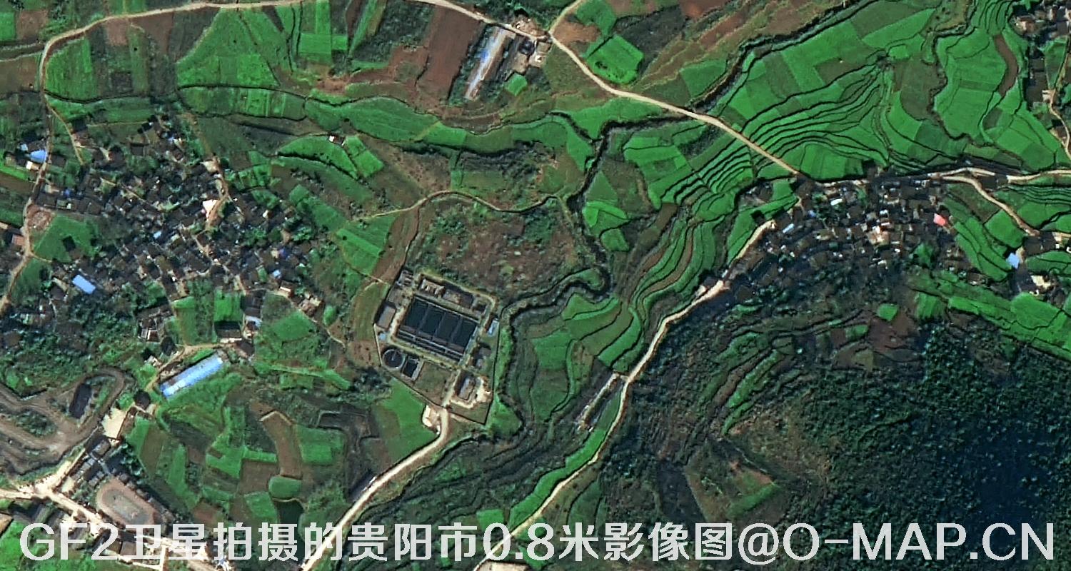 高分二号卫星拍摄的贵阳市0.8米分辨率影像图