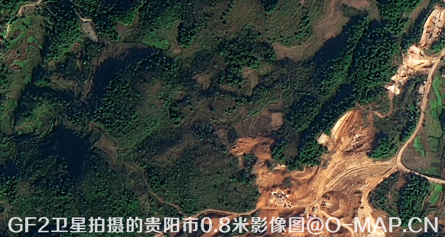 高分二号卫星拍摄的贵阳市0.8米分辨率影像图